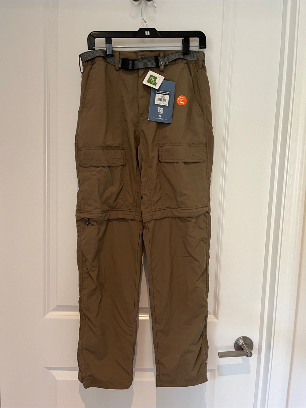 White Sierra Men's Tan Convertible Cargo Pants with Belt